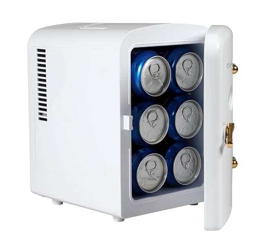 Frigidaire Retro Mini Personal Fridge Cooler, Holds up to 9 Cans, Portable for Car, Office, Bedroom, Dorm Room, or Cabin, Includes 110V AC and 12V DC cords - White Gold (Special Edition Color) thumbnail 5