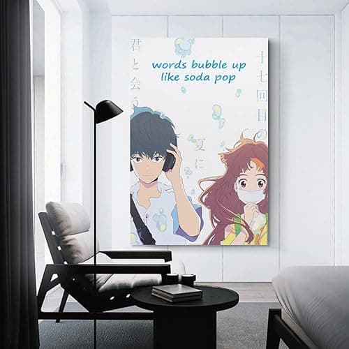 GAUSKY Words Bubble Up Like Soda Pop Anime Poster Canvas Wall Art Posters For Room Aesthetic And Decor Poster For Bedroom Living Room Bathroom Kitchen Office Decor 12x18inch(30x45cm) Unframe-style - 12x18inch(30x45cm) - Unframe-style thumbnail 3