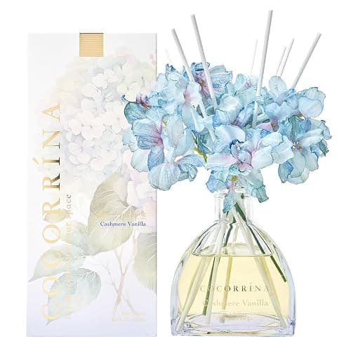 COCORRÍNA Reed Diffuser - 8.5 Oz Cashmere Vanilla Reed Diffuser with 8 Sticks for Home Bathroom Shelf Decor (Simple Luxe Collection) - Image 1