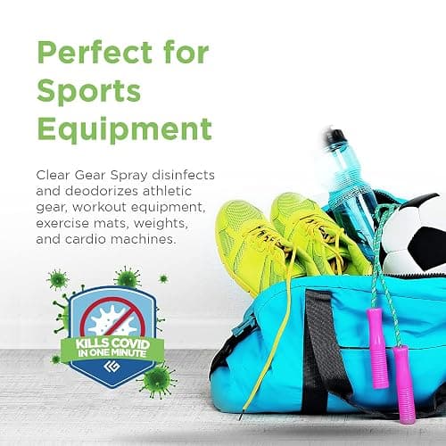 Clear Gear Gym Disinfectant, Yoga Mat Cleaner, Deodorizer For Sports Equipment, Gyms, and Fitness Centers - Mixed Pack - 16 Oz and 32 Oz Bottle Hospital grade Disinfectant Spray Pack thumbnail 4