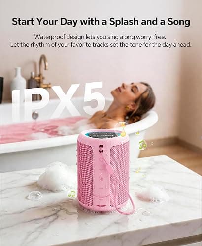 Portable Bluetooth Speaker Beach Essentials: IPX5 Waterproof for Outdoor | Powerful HD Sound,Dynamic Light,All Day Playtime,Wireless BT 5.3,TWS Pairing,Travel|Camping|Pool Accessorie,School Supplies thumbnail 5