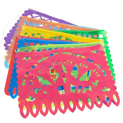 DomeStar Mexican Party Decoration, 18 Feet Plastic Papel Picado Fiesta Banner Cinco de Mayo Garland for Mexican Birthday Party Supplies - multicolor1 thumbnail 7