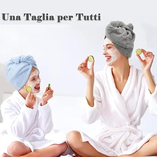 FREATECH 3 Pezzi Asciugamano Capelli in Microfibra - Asciugare Rapidamente i Capelli Bagnati senza Crespo, Turbante Capelli Morbido e Assorbente con 3 Bottoni per Donna, Bambino, Capelli Lunghi Ricci thumbnail 7