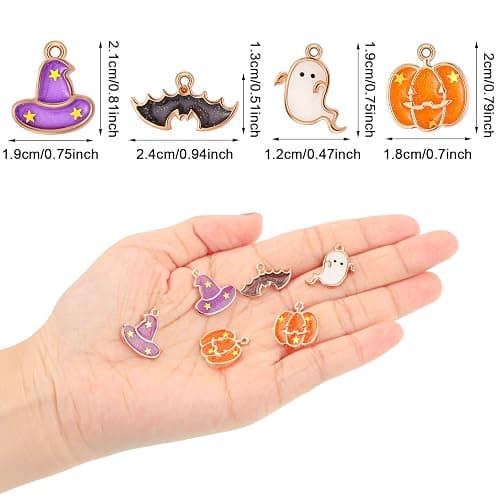Hicarer 34 Pieces Halloween Charms Pendants Alloy Pumpkin Autumn Fall Jewelry Making Charms for Thanksgiving Party DIY Jewelry Necklace Bracelet Accessories(Horror Style) thumbnail 2