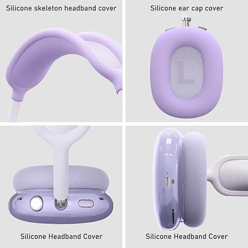 Aiaabq for AirPods Max case Cover(2024/2020),Anti-Scratch Ear Pad Case Cover/Ear Cups Cover/Headband Cover for AirPods Max(USB-C/Lightning). Clear Soft TPU and Silicone,Skin Scratch Proof. thumbnail 3