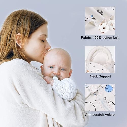 Asnewkit Swaddle Blanket for Newborns,Newborn Sleeping Bag 0-3 months 100% Organic Cotton Baby Swaddles,Baby Wrap Blanket,Swaddles for Newborn (White) thumbnail 5