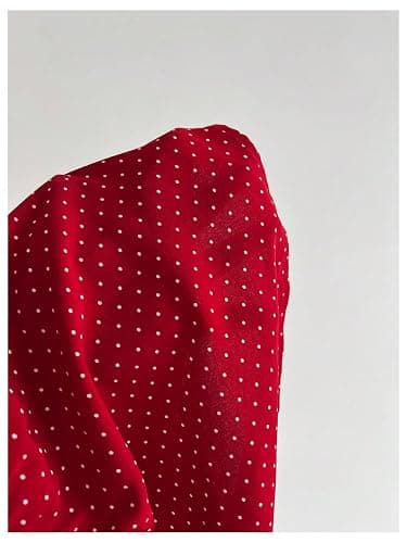 Verdusa Women's Cute Babydoll Tops Polka Dots Flowy Going Out Outfits | Peplum Tops For Teen Girls, Summer Flowy Tops, Gingham Tops, Bubble Sleeve, Y2K Outfits thumbnail 4