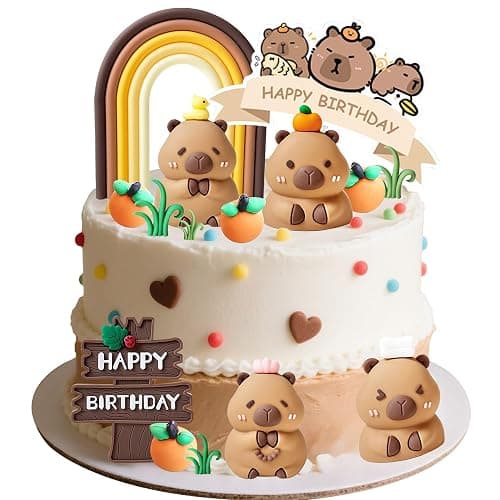 Capybara Cake Toppers Mini Blowfish Party Supplies for Capybara Birthday Party Supplies Shower Favors - Image 1