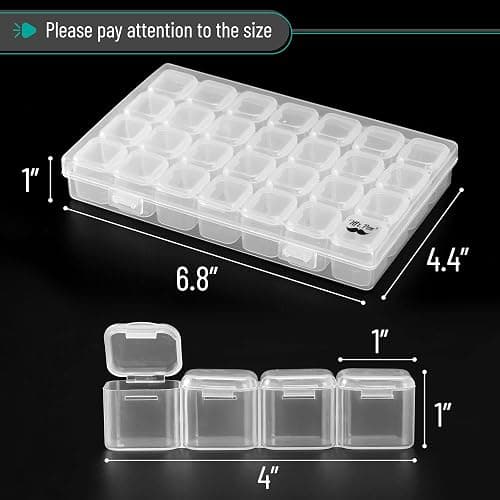 Mr. Pen-28 Grids, 2 Pack, Bead Storage Containers with 160pcs Label Stickers, Diamond Art, Bead Box, Diamond Painting Organizer thumbnail 2
