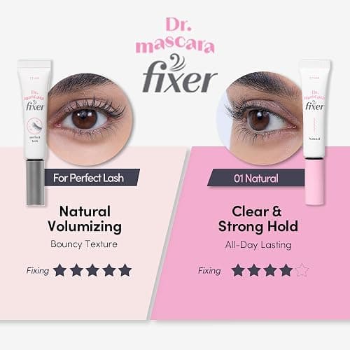 ETUDE Dr. Mascara Fixer for perfect lash, Mascara primer, Curl Hold | Clear mascara primer adds volume, holds curls all day, prevent smudging, 0.203 fl oz, Transparent thumbnail 6