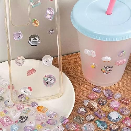 3D Cute Mini Puffy Stickers,10 Sheets 500+Kawaii Air Decorative Stickers HEYFUMMAI for Phone Case Or DIY Planners Notebooks Scrapbooks Handbooks Decoration ﻿ thumbnail 4