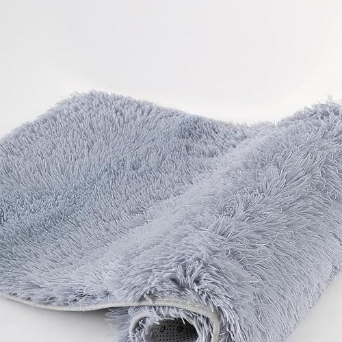 m0p6uh6k Bathroom Rug Sets 4 Piece Non Slip, Toilet Lid Cover and Contour Mat, Bath Mats Shower Mats Bath Rug Mat for Tub Toilet Bathroom (Black) thumbnail 6