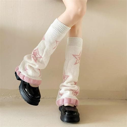 Twfsgirl Goth Y2k Leg Warmers for Women Rave Hippie Alt Emo Knit Grunge Winter thumbnail 2