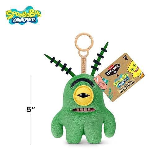Fuggler SpongeBob 5-Inch Plush Keyring by ZURU, Funny Ugly Monster Bag Clip-on Stuffed Animal, Multiple Characters Available thumbnail 2