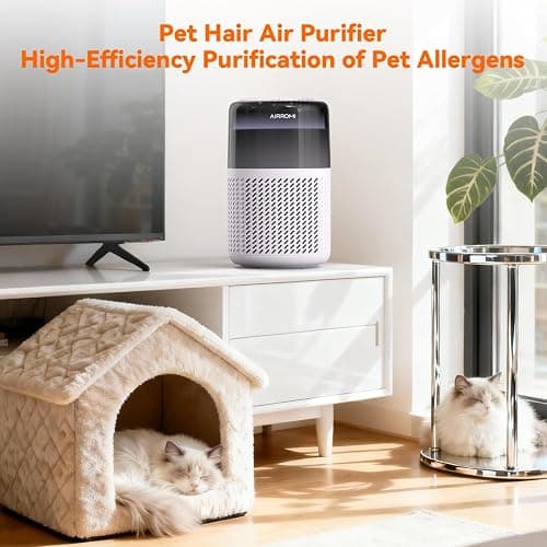 AIRROMI HEPA Air Purifier for Bedroom&Home,Pet Air Purifier for Home Pets,Removes Pet Odor,Cat Litter Smell,Dust,Smoke&Allergies,Quiet Room Air Purifier with Scents,360°Air Cleaner,A2005 Purple thumbnail 9