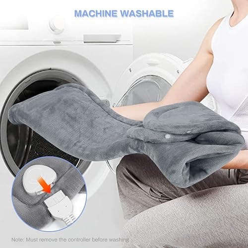 Heating Pad for Back Pain Relief, 24"x33" Weighted Heating Pad for Neck and Shoulder, Neck Heating Pad Fast-Heating with 6 Settings, Auto Shut-Off Full Body Heating Pad, Gifts for Women-Washable thumbnail 7