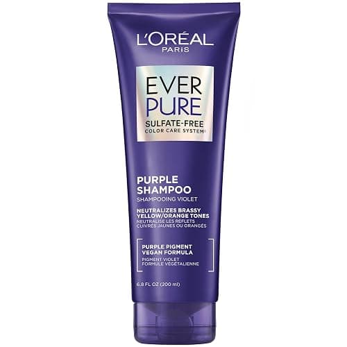 L’Oreal Paris Sulfate Free Brass Toning Purple Shampoo for Blonde, Bleached, Silver, or Brown Highlighted Hair, EverPure, 6.8 Fl Oz (Packaging May Vary) - Image 1
