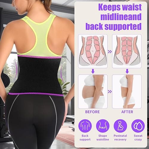 LKV Waist Trainer for Women Band Belt Waist Cincher Trimmer Sauna Waist Trainer Slimming Stomach Wrap for Workout thumbnail 4