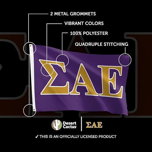 Desert Cactus Sigma Alpha Epsilon Flag Greek Letter Fraternity Banner 3x5 feet Flags Sign Decor SAE (Letter) thumbnail 4