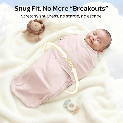 Momcozy Swaddles for Newborns, Quiet Fastener Suitable for Infant 0-3 Months, New-Parent-Friendly Swaddle Sack, Reduce Startle Reflex, Newborn Boys Girls Registry Essentials, 2-Pack, Bloom thumbnail 8