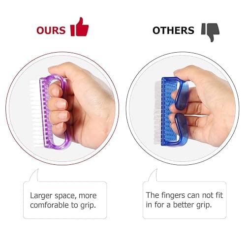 Larbois Handle Grip Nail Brush, Nail Brushes Hand Fingernail Brush Cleaner Scrubbing Kit Pedicure for Toes and Nails Men Women (4 Pack) thumbnail 5