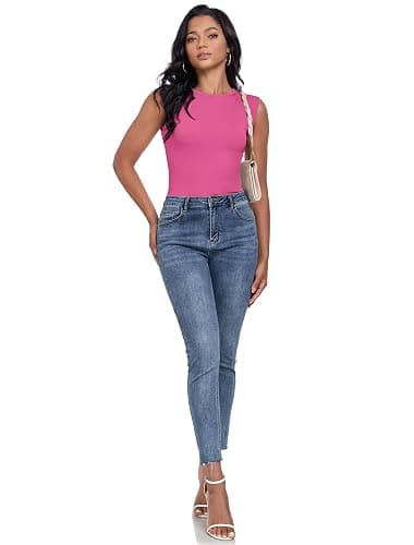 KOMilesoon Womens Ribbed Tank Tops Cap Sleeve Slim Fitted Knit Basic Tee Shirts Trendy Casual 2025 Summer Clothes thumbnail 5