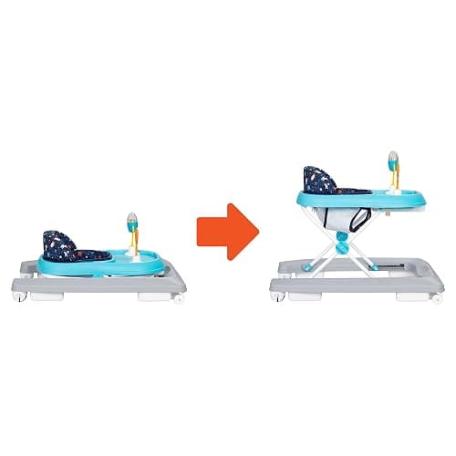 Smart Steps Trend Activity Walker and Entertainer with Removeable Toys, Large Tray, Cup Holder, Adjustable Height and Flat Fold Frame for Storage, Ages 6 Months +, Space Walk Navy thumbnail 4
