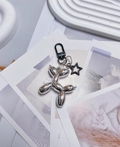 LAEKOU Star Balloon Dog Keychain for Women, Cute Y2K Key Chain Accessories, Aesthetic Charms for Bag Backpack thumbnail 5