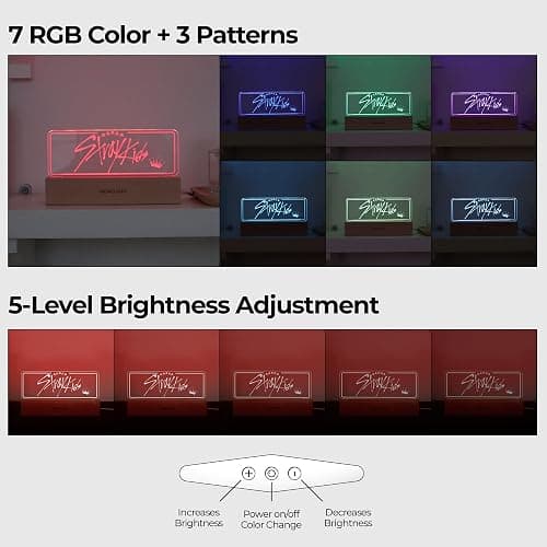 MEMELIGHT Stray Kid.s Night Light, Kpop Merchandise, Korean Idol Lamp for Stay, 7RGB Color, Dimmer, 8.3 x 4.2 x 1.7 thumbnail 3
