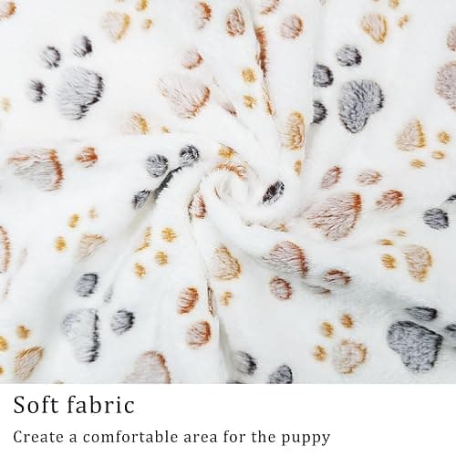 1 Pack 3 Blankets Super Soft Fluffy Premium Fleece Pet Blanket Flannel Paw Printed Throw for Dog Puppy Cat (Small 23x16'', Purple, Pink, Green) thumbnail 6
