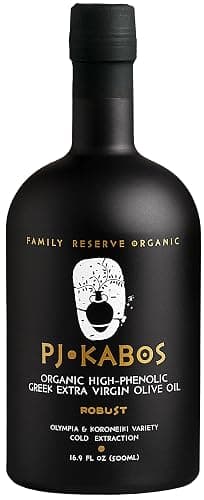 P.J. KABOS 2025 Gold Award Winner, Very High Phenolic (750+ mg/kg), USDA Organic Greek Extra Virgin Olive Oil, Kosher, Greece, Cold Extracted, 16.9oz, “Family Reserve Organic - Robust” - 16.9 Fl Oz (Pack of 1) - Image 1