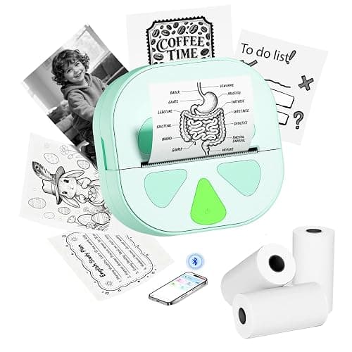 Anycash Sticker Printer Mini Print Pod, Bluetooth Thermal Sticker Maker Machine with 3 Roll Paper, D20 Portable Inkless Pocket impresora portátil Picture Label Printer for Phone DIYJournal Kids Gift - Image 1