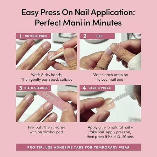Glamnetic Press On Nails - Confetti | Semi-Transparent Short Almond Fake Nails, Salon Quality | 15 Sizes - 30 Nail Kit with Glue thumbnail 8
