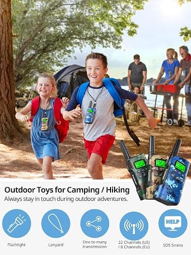 Inspireyes Walkie Talkies for Kids Rechargeable,Toys for Boys and Girls Ages 3-12, 3 Pack Long Range 2-Way Radios, Birthday Gifts,Christmas Stockings, Outdoor Play, Family Games, Hiking Camping Gear thumbnail 2