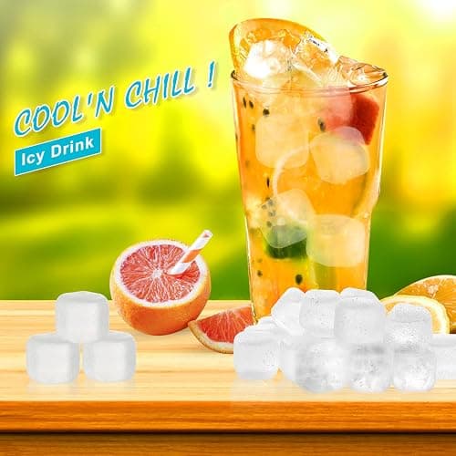 Nonley Reusable Ice Cubes, 20 Pack Refreezable Plastic, BPA Free, Chills Drinks Without Diluting, Washable Fake Ice Cubes for Cocktails, Wine, Beer or Coffee, Easy To Use thumbnail 2