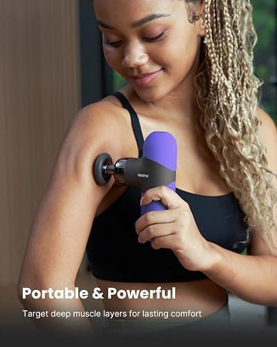 RENPHO Mini Thermal Massage Gun with Heat, FSA Eligible HSA, Christmas Birthday Gifts for Women Men, Portable Deep Tissue Percussion Massager, Color Silicone Sleeves Travel Size with Carry Case thumbnail 3