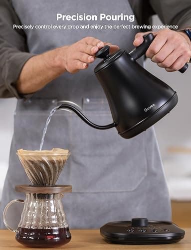 Govee Smart Electric Kettle, WiFi Variable Temperature Gooseneck Pour Over Kettle and Tea Kettle, Alexa Control, 1200W Quick Heating, 100% Stainless Steel, 0.8L, Matte Black thumbnail 3