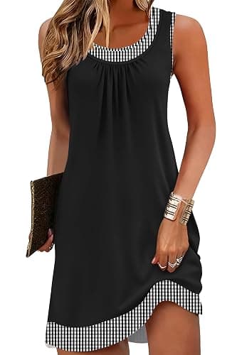 ETCYY Beach Dresses for Women 2026 Vacation Coverup Sundresses Summer Dress | Striped Casual Summer Dresses,ETCYY,Sleeveless Boho Sundress,Vacation Clothes,Swimsuit Coverup,Cruise Outfits,Beach Dresses - Image 1