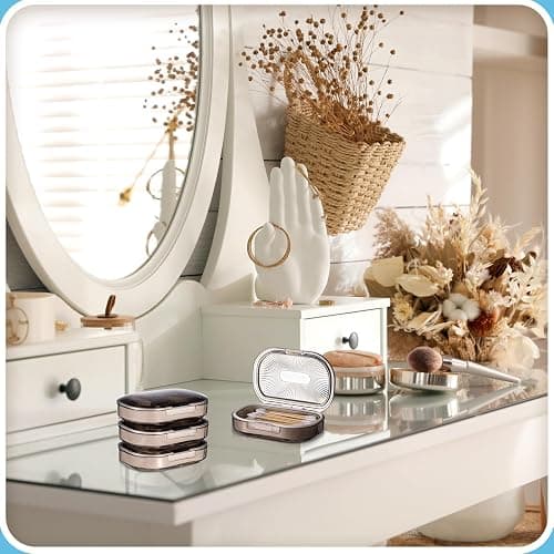 Kigley 4 Pcs Hair Tie Container Small Portable Travel Cotton Swab Holder Flosser Dispenser with Lid Plastic Box Beads Storage Containers for Small Items, 3.94 x 2.76 Inch (Gray) thumbnail 7
