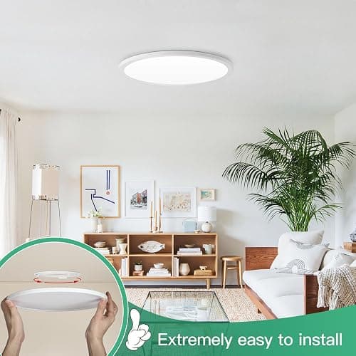 Brightever 4Pack LED Flush Mount Ceiling Light Fixture, 12 Inch 24W, Super Slim 0.67 Inch, 3200LM, Dimmable & 2700K-6500K 5 Color Selectable LED Ceiling Lights for Bedroom - 5CCT-White - 12 Inch-4 Packs thumbnail 3