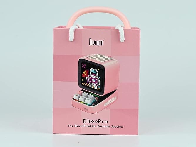 Divoom Ditoo Retro Pixel Art Game Bluetooth Speaker with 16X16 LED App Controlled Front Screen (Pink) - Pink thumbnail 8