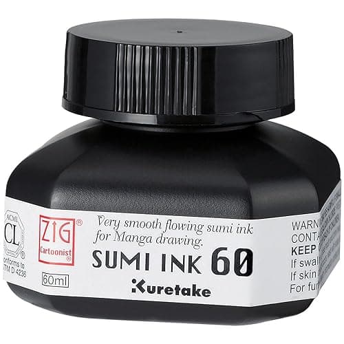 Zig Sumi Pen Ink 60ml, Black - Image 1