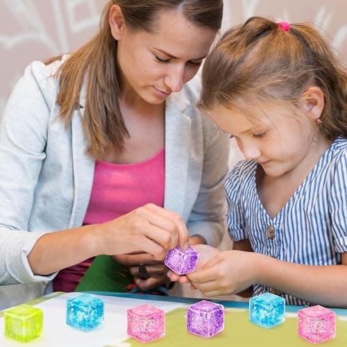 Hooqict 10Pcs Stress Cube Squishy Stress Balls Ice Cube Sensory Squeeze Toys Squishy Fidget Cube Mini Squishies for Kids Teens Adults Stress Relief Classroom Home Office thumbnail 4