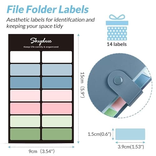 SKYDUE Expanding File Organizer with 8 Pockets, Accordion File Folders with Labels, Portable Document Paper Bill Receipt Organizer, Home College School Office Supplies, Letter Size, Blue thumbnail 3