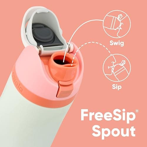 Owala FreeSip Insulated Stainless Steel Water Bottle with Straw for Sports and Travel, BPA-Free, 24-oz, Shy Marshmallow - 24 Ounces - Shy Marshmallow thumbnail 2