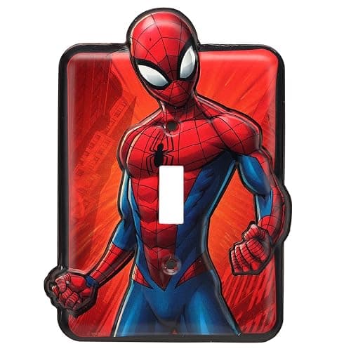 Open Road Brands Marvel Spider-Man Embossed Metal Light Switch Plate Decoration for Bedroom or Man Cave - Image 1