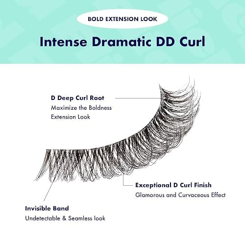i-ENVY Flick'd D-Curl Strip Lashes Volume Bouncy Natural Clear Band Cat Eye Dramatic Trendy Extensions Reusable Eye Lashes thumbnail 3