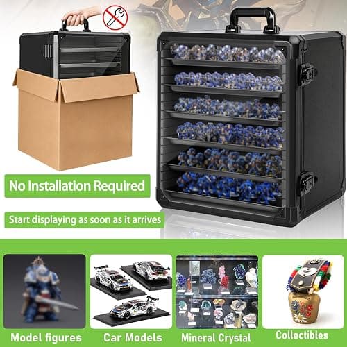 WELIDAY Miniatures Storage Case Miniatures Transport Case Aluminum Alloy Frame with Lock (Large Size) thumbnail 5