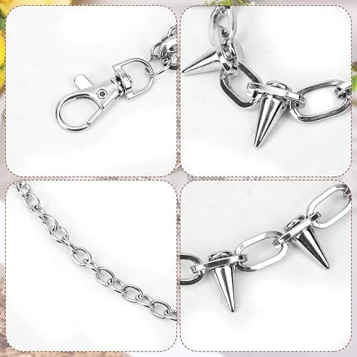 Pants Chain for Men, Lobster Clasp Pocket Wallet Chain Fashionable Metal Punk Belt Chain Cool Biker Hip Pop Goth Rock Trouser Jeans Chains Goth Accessories Punk Accessories for Women (Silver) thumbnail 4