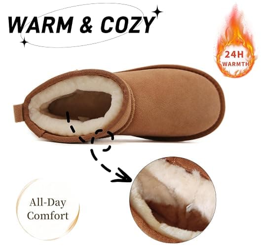 Meik Mangni Stivali Donna Invernali Classic Antiscivolo Stivaletti da Neve Caldo Comode Impermeabili Stivali Inverno Outdoor Breve Boots Scarpe,Gr.36-43 EU thumbnail 3